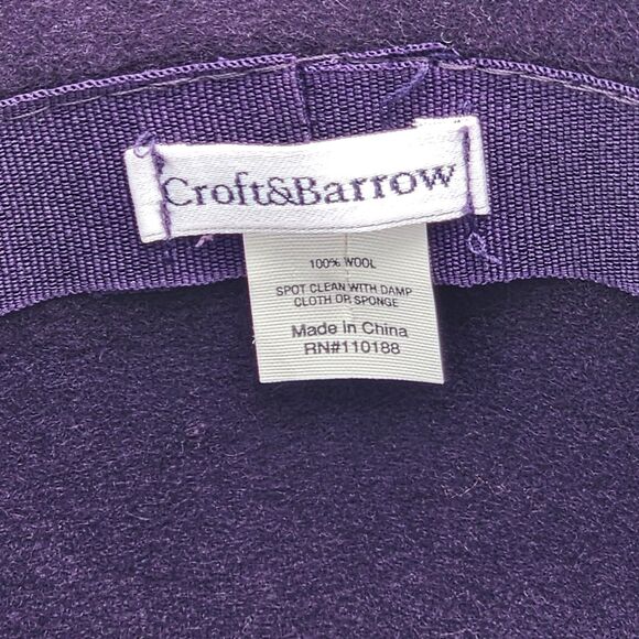Croft & Barrow Wool Purple Bow Flower Cloche Hat - Picture 6 of 7